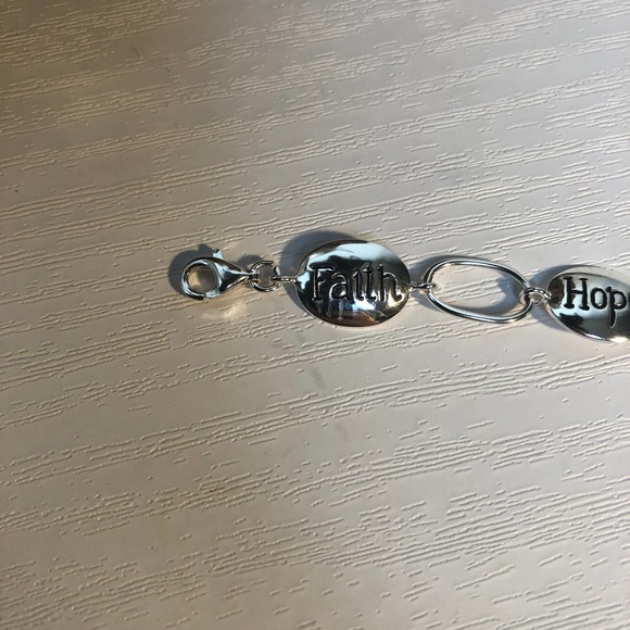Vintage 90s JcPenney Sterling Silver Spiritual Christian Encouraging Bracelet - Picture 3 of 13